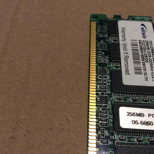 Elixir 256MB DDR1 RAM PC2100U 266 MHz computer memory set of 2 used