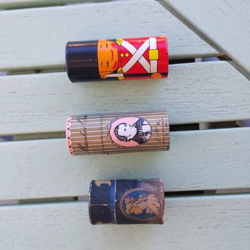Vintage matchboxes used, pack of 3, 1970
