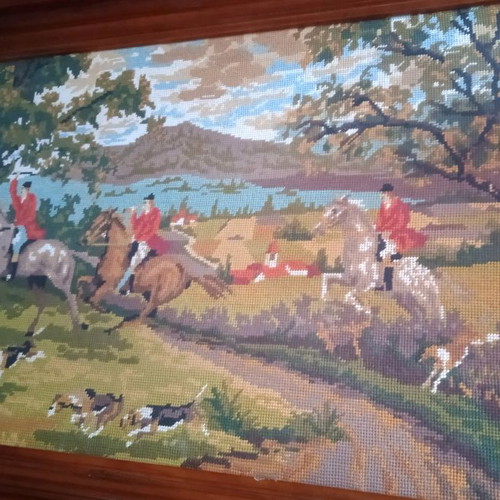 Embroidery painting hunting theme new 97x47 cm
