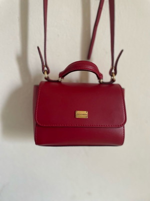 Dolce Gabbana Mini Sicily bag 100% leather burgundy new