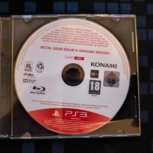Metal Gear Solid V Ground Zeroes PS3 game, like new