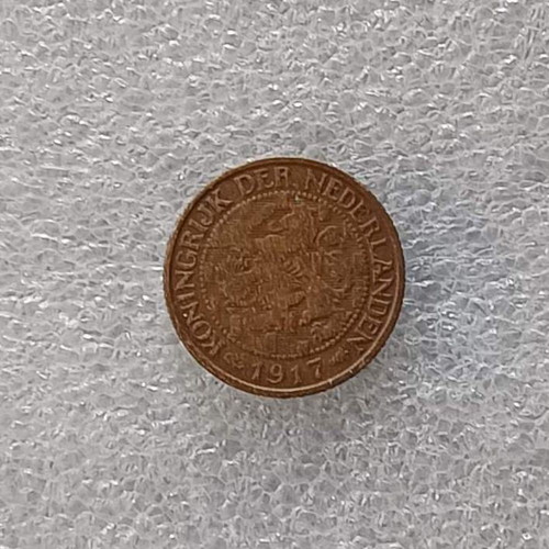 Netherlands 1 Cent Coin 1917 used, copper
