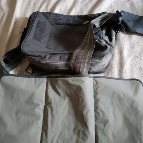 Lassig changing bag used, messenger with strap and spacious compartments