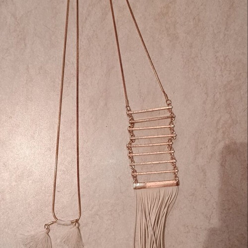 Fo-bijou necklace gold color like new, adjustable length 75cm