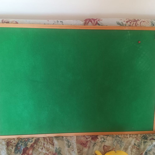 Double-Sided Notice Board with Cork and Green Felt, Wooden Frame