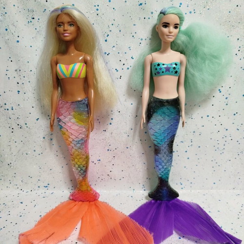 Barbie Colour Reveal Mermaids used, two with defects
