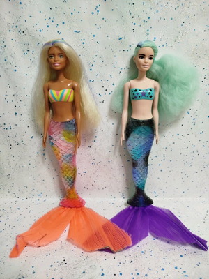 Barbie Colour Reveal Mermaids used, two with defects