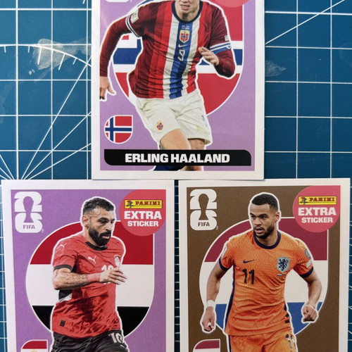 Panini World Cup 2026 Extra Stickers Haaland Pink, Salah Pink, Gapko Bronze