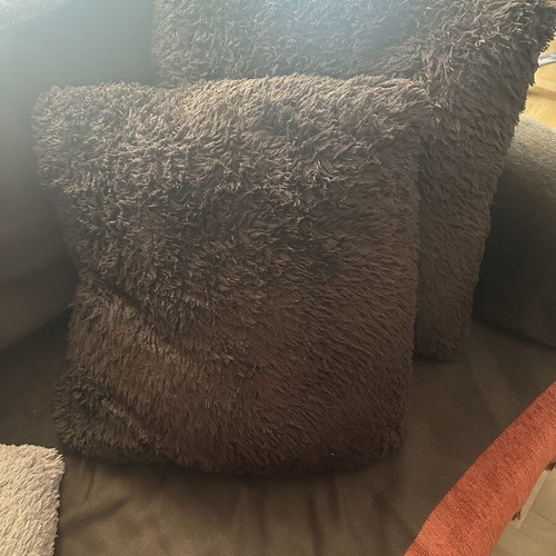 Decorative pillows set of 4, 47×47 cm, like new, beige and dark brown