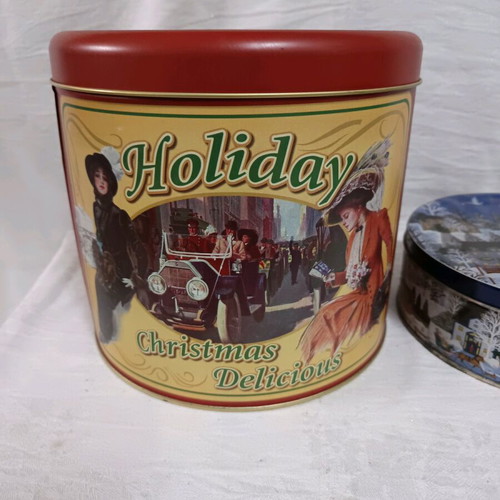 Metal Christmas boxes used, set of 2 pieces