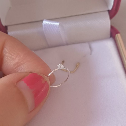 Minimalist hoop earring with rhinestone for nose or ear piercing