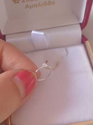 Minimalist hoop earring with rhinestone for nose or ear piercing