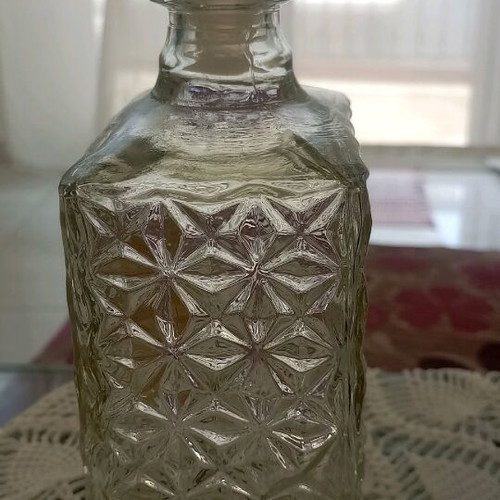 Vintage glass bottle Providentiae Memor new, Italy 1960/70