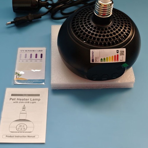 Heating lamp for reptiles with UVA/UVB and timer new