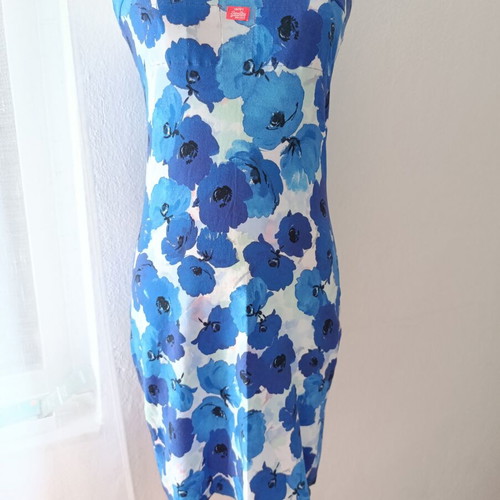 Strapless Mini Dress Superdry like new, white and blue