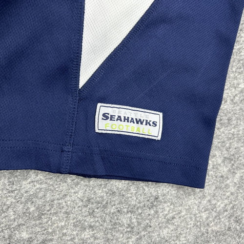 NFL Seattle Seahawks Polo shirt size L used, navy blue neon green Y2K