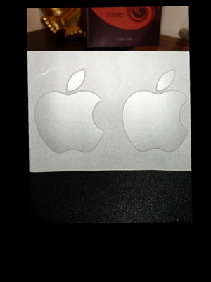 Apple logo stickers set of 2, new, metallic silver/gray