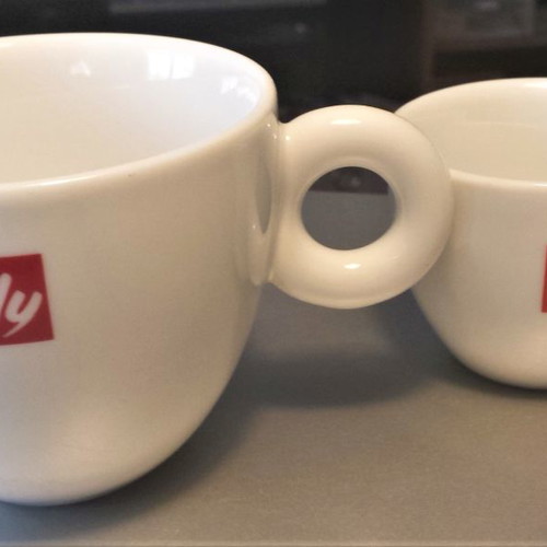 Illy cups for Cappuccino and Espresso used, 2 sets