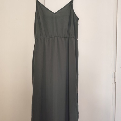 H&M khaki beach dress semi-transparent XL used with side slits