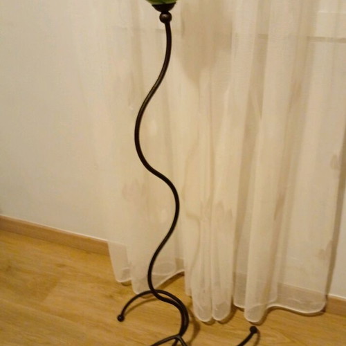 Candlestick floor standing with blown glass, like new
