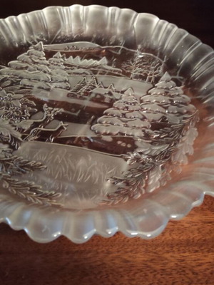 Bohemian embossed crystal plate new