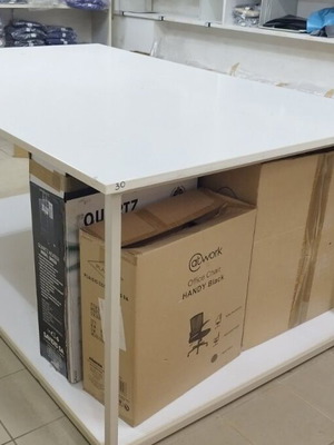 Workbench double used with 25 mm melamine 216.5x130x94.5 cm