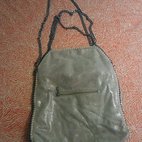 Women's shoulder bag like new, beige-gold