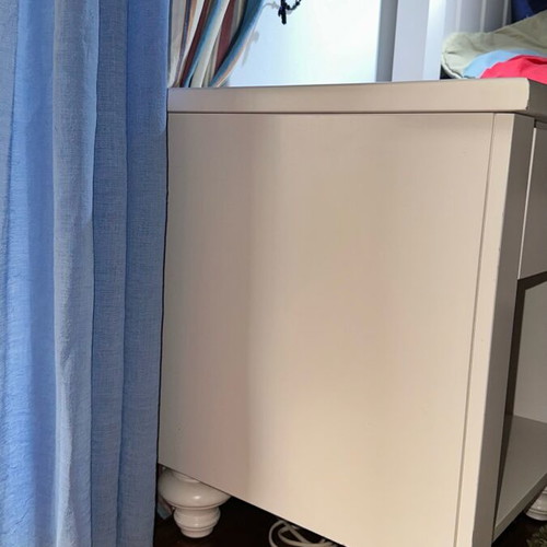 White solid wood nightstand like new with drawer and storage space