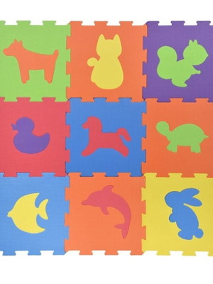 Children's floor puzzle animals like new 31.5x31.5cm 9 pieces