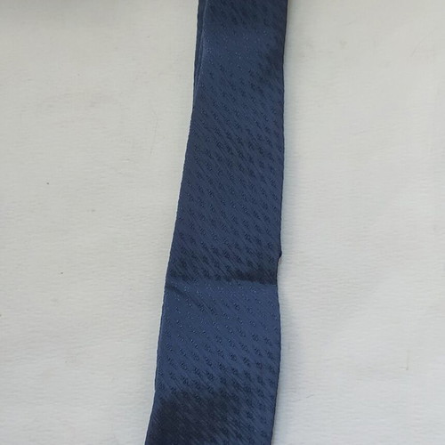 Ambassador vintage men's tie Le Vogue de Paris, dark blue jacquard