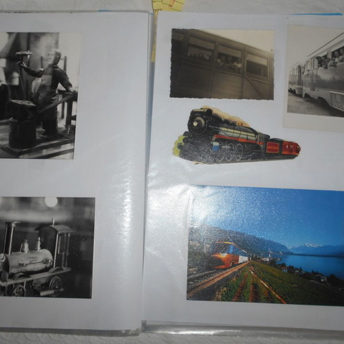 Trains and Train Sets used, archive of 60 clippings and decals