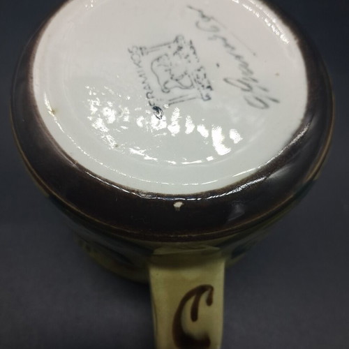 Vintage Keramikos Ceramic Cup used, hand painted with traditional motifs