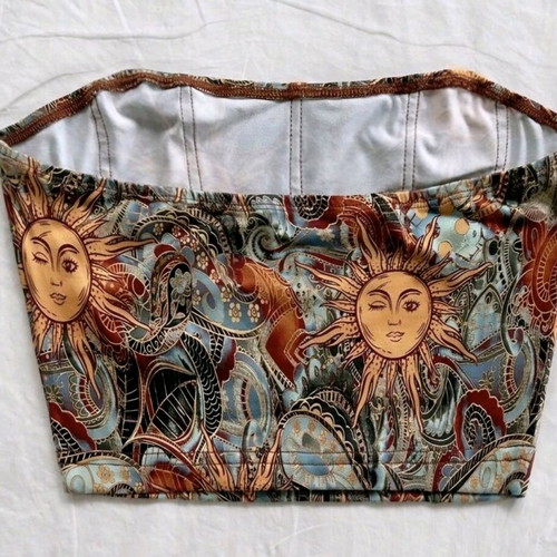 Top Bustier with Bohem-Vintage Designs, New, Size S