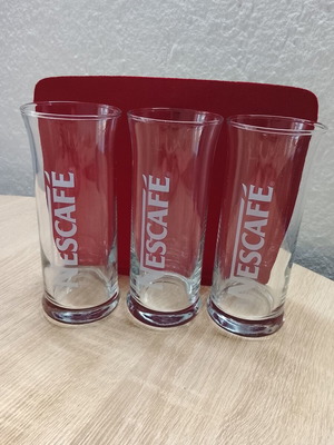 Nescafé glass set like new, pack of 3