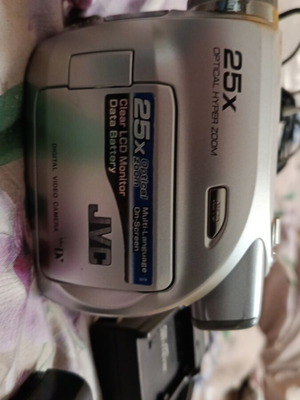 JVC GR D320E video camera used, includes cables and accessories