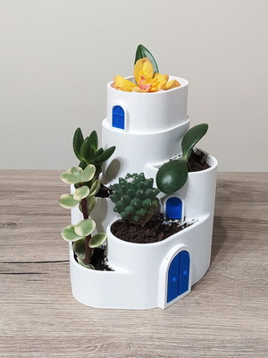 Cycladic 3D Printed Decorative Planter with Layers