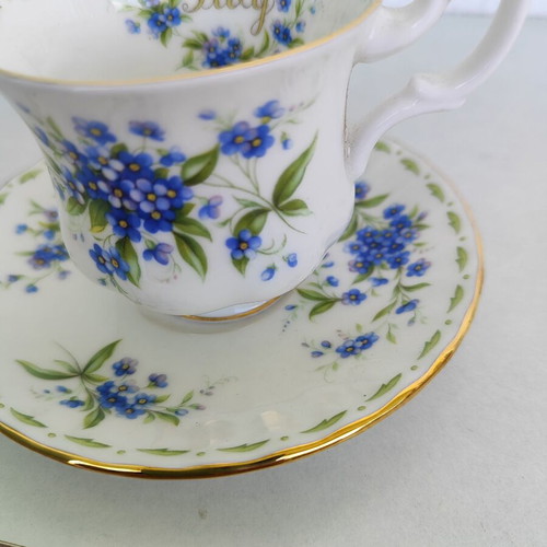 Royal Albert July Forget Me Not Coffee Cup and Saucer new