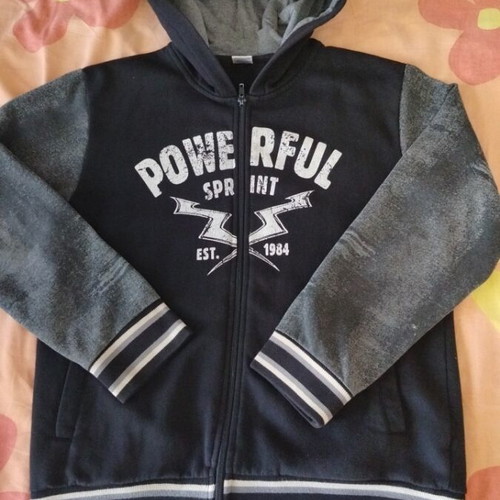 Sprint children's hoodie black and grey, size 12 years