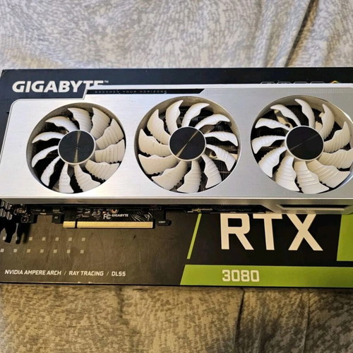 Gigabyte RTX 3080 Vision OC 10GB graphics card, original box, repasted