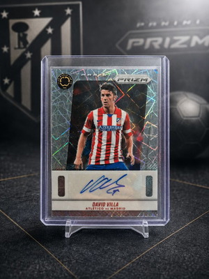 David Villa Panini Prizm Autograph κάρτα Atlético de Madrid καινούργιο