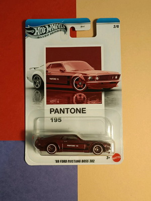 Hot Wheels Pantone 195 Ford Mustang Boss 302 1969 Silver Series new