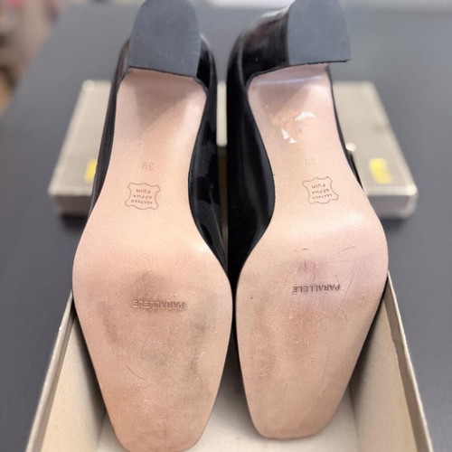 Parallèle Paris Leather Horsebit Pumps Black size 39 like new
