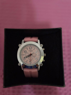 Wristwatch HeiQi used, pink and silver