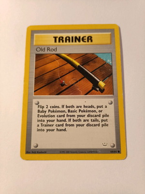 Old Rod Pokemon Card used (Neo Revelation 64/64) in good condition