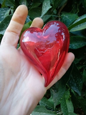 Murano glass heart used with 925 silver detail