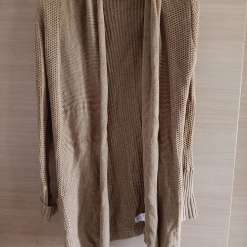 Sarah Lawrence women's cardigan used, beige and brown