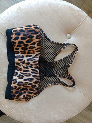 Yamamay bikini top new, black and brown, mesh detail