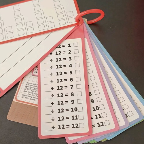 Division Educational Card Set 1–12 with Markers new