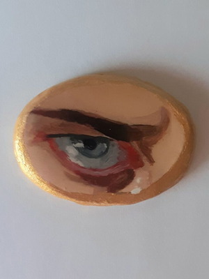 Fallen Angel pendant new, painted eye with resin coating