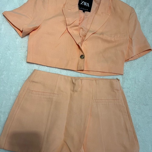 Zara blazer and shorts set like new, orange